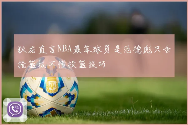 狄龙直言NBA最笨球员是范德彪只会抢篮板不懂投篮技巧